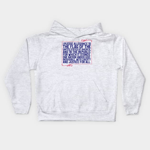 Pledge of Allegiance Kids Hoodie by CoffeeandTeas